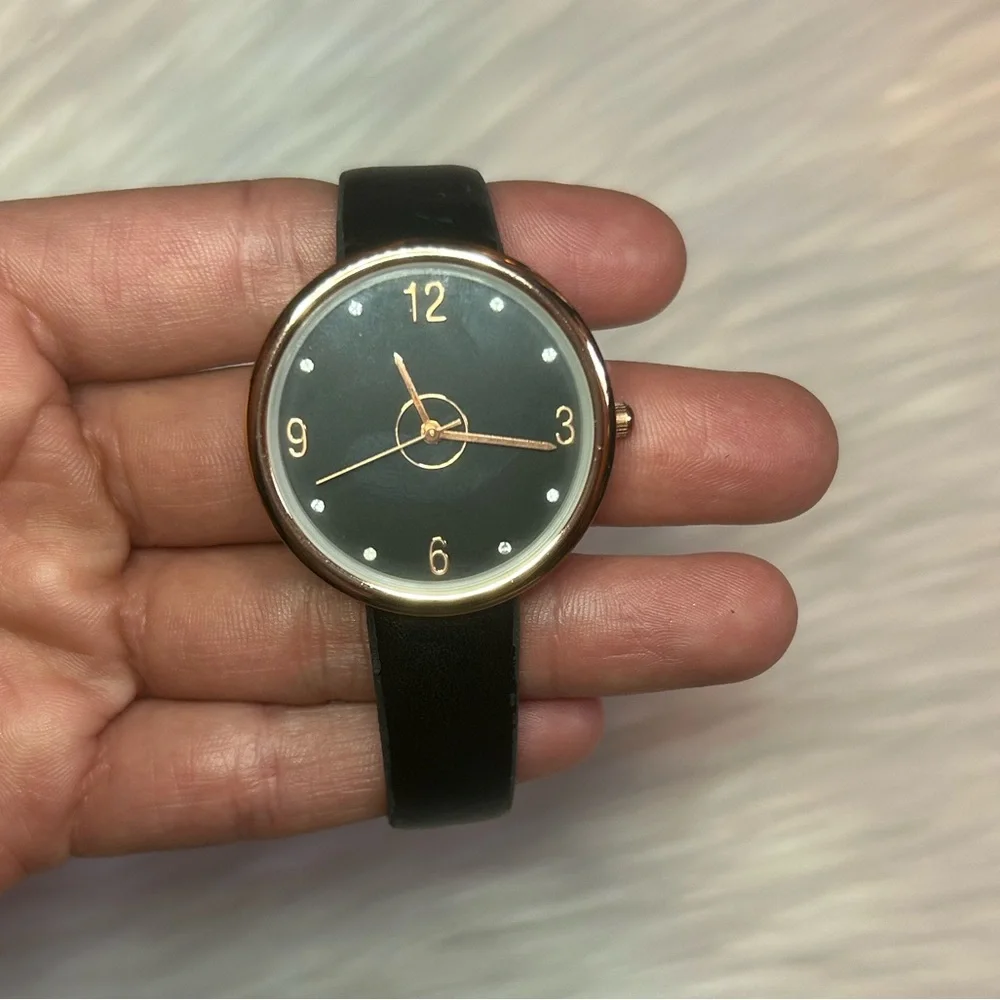 Black and Gold Wearable Watch